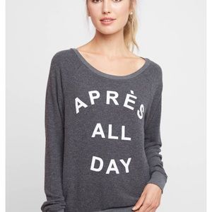 Sol Angeles grey Apres all day graphic sweatshirt